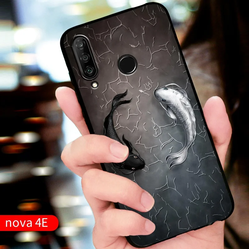 Рельефный Винтажный чехол в японском и восточном стиле для Huawei nova 4e (P30 Lite P30Lite)