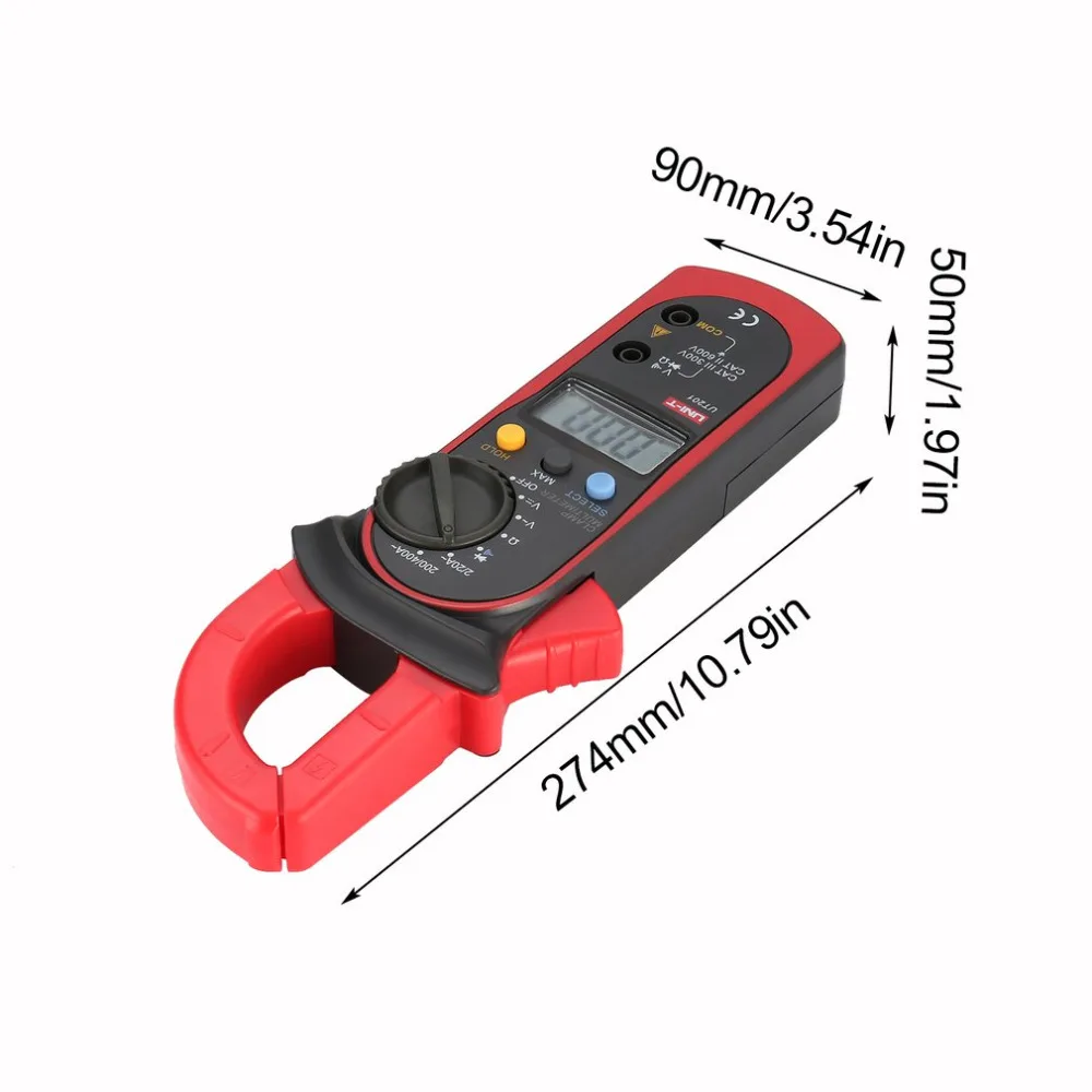 Цифровой клещи блок DC/AC Вольт Ампер мультиметр мини Амперметр мультитестер вольт