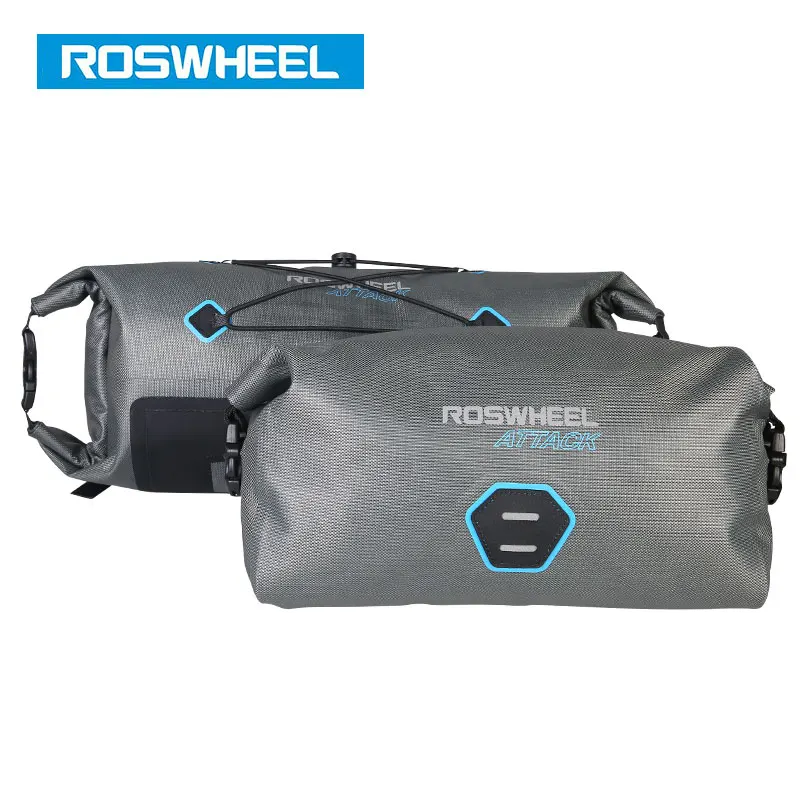 

ROSWHEEL 111458 2pcs/set 12L Full Waterproof 840D TPU MTB Road Bike Bags Handlebar Front Bag Cycling Bicycle Accessories ATTACK