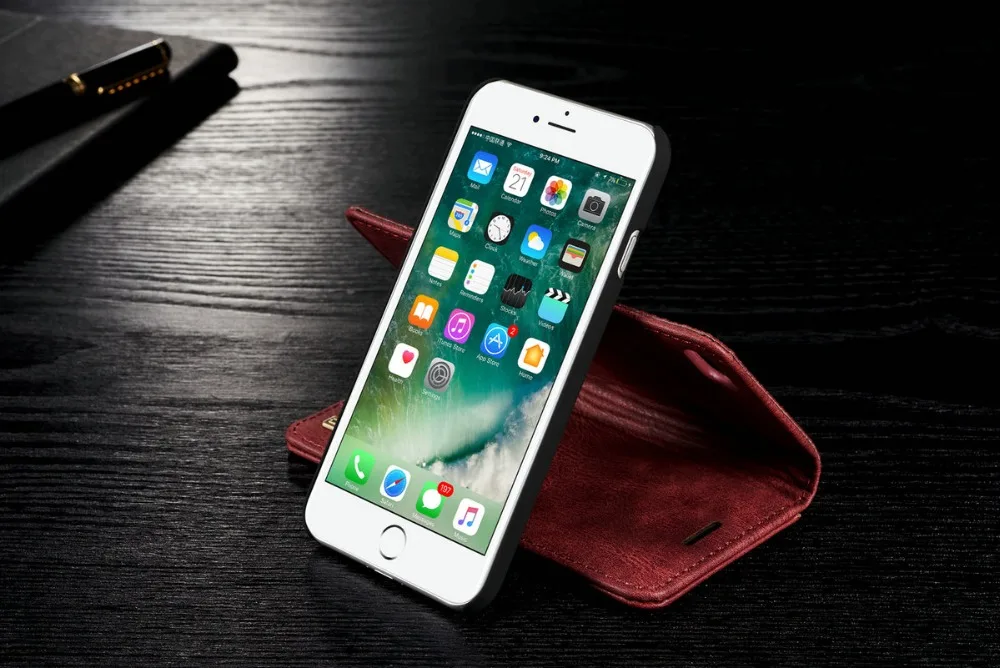 DG Ming Бизнес съемный винтажный кожаный флип-бумажник чехол для iPhone7 4," карты Solt чехол для iphone 8