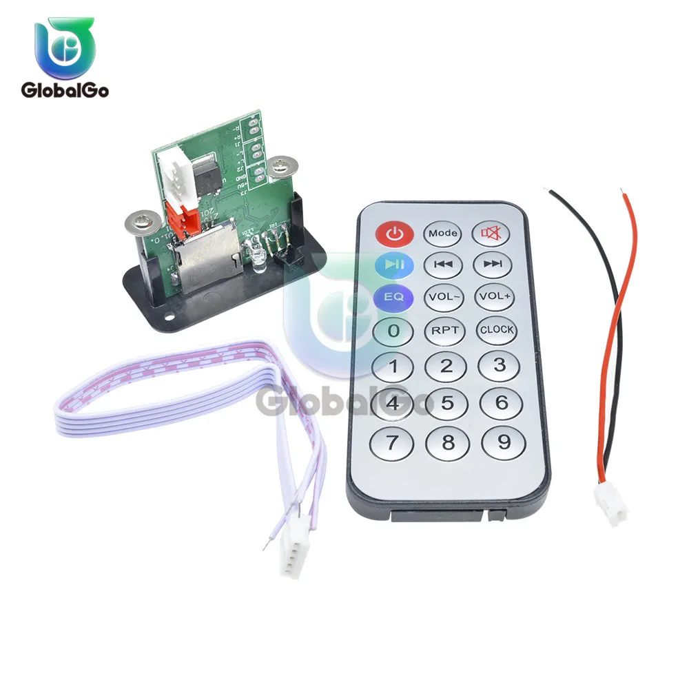 5 в 12 В мини MP3 декодер доска автомобиль USB TF u-диск ридер MP3-плеер усилитель модуль PCB плата ИК пульт дистанционного управления
