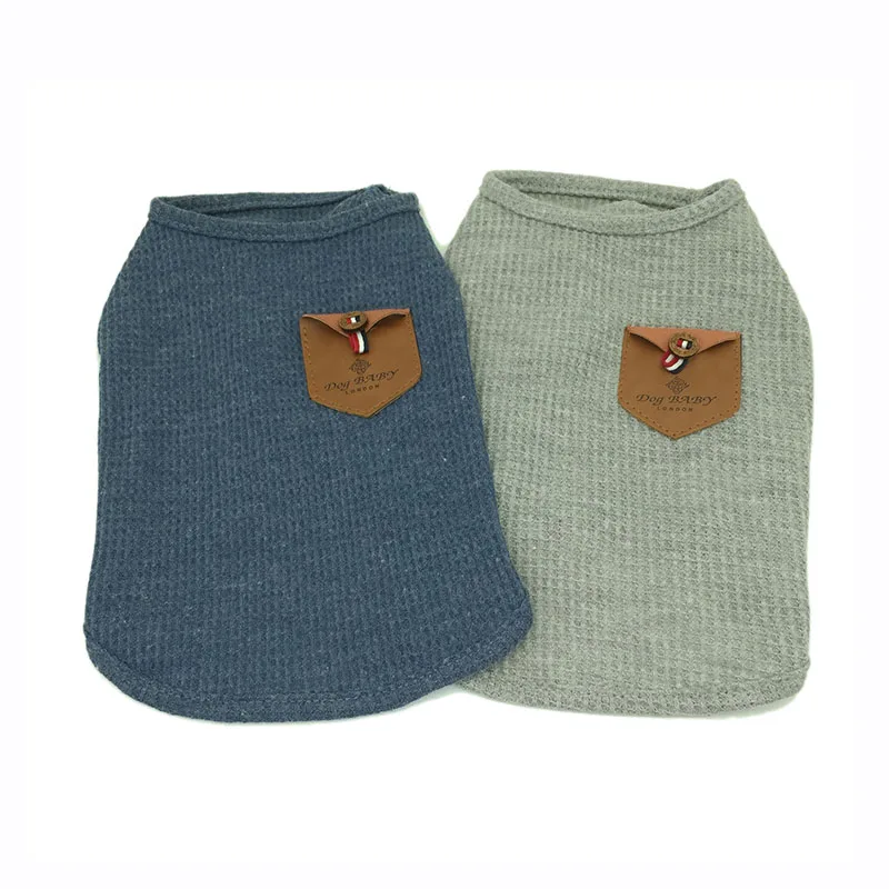 2019 New Spring Dog Clothes Comfortable Cotton Pet Puppy Vest T Shirt Korean Style Chihuahua Clothing Gray Blue S M L XL XXL | Дом и сад