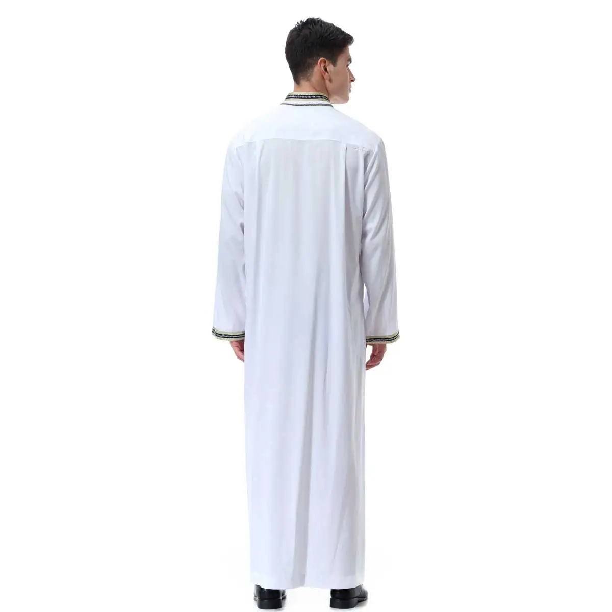 

men Jubba Thobe Islamic Clothing Prayer Robes Saudi Arab Muslim Kaftan dubai UAE plus Size Long Sleeve thoub VKAB1013