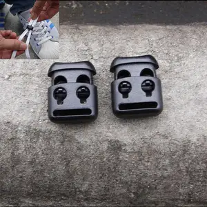 10 шт.лот, черная пластиковая обувь, пряжка, шнурки, украшения, веревка, зажим, шнур, фиксатор для улицы, бега, легкая, быстрая, спортивная