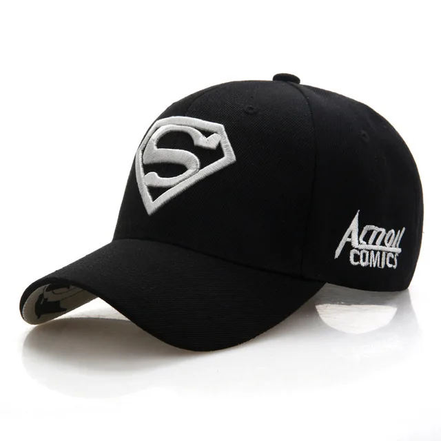 Бейсбольная кепка Супермена, мужская, брендовая, женская, Bone Snapback для взрослых, Кепка Дальнобойщика, хип-хоп кепка, Casquette,, шляпа для папы, шапка gorros - Цвет: Black.White