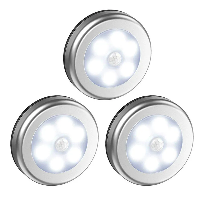 3/6led PIR датчик человеческого тела сенсорный Сенсор светодиодный ночник Батарея