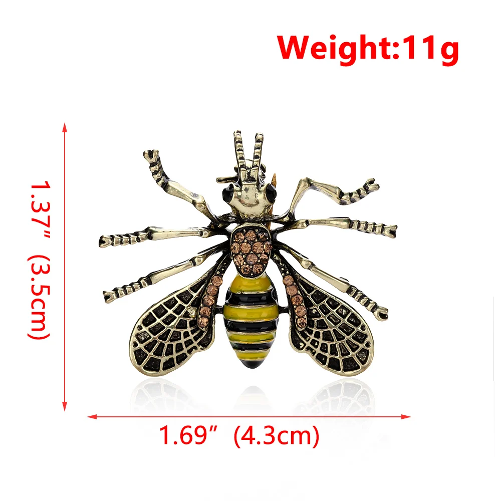 Винтажные броши в виде пчел 1 шт. металлическая брошь унисекс насекомых булавка