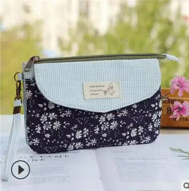 floral green Хлопковый клетчатый принт, женские мини клатчи на день, Дамская маленькая сумочка для телефона, сумка женская Bolso mujer bolsas feminina для девочек - Цвет: floral green