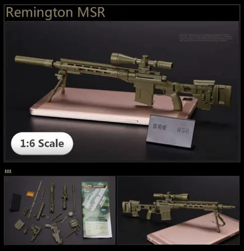 Remington MSR Rifle 1/6 масштаб 4D HK416 AK74 MG62 MSR снайперская винтовка сборка пистолет модель головоломка строительные кирпичи пистолет оружие для фигурки - Цвет: Remington MSR Rifle