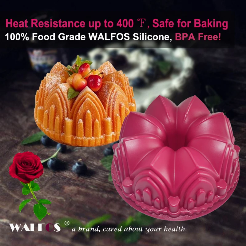 WALFOS 1 шт. силиконовая форма для торта в форме большой короны 3D инструменты