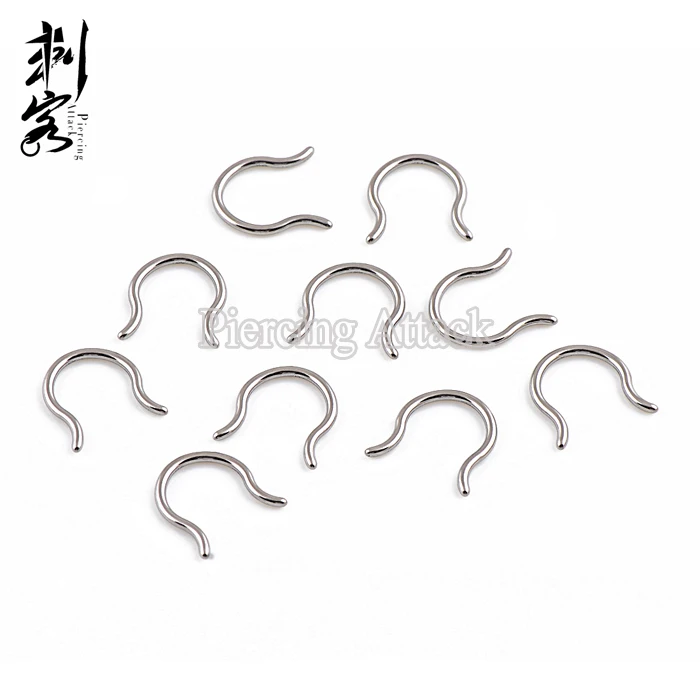 (Минимальный заказ $10) Хирургические стальные без никеля кольца для носа