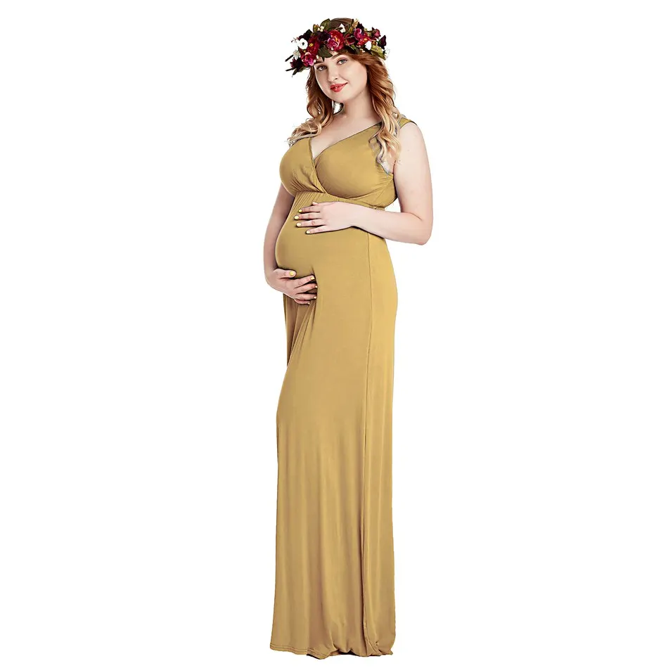Dress 2 and Garland VOGUEON/летние платья для беременных; женские платья без рукавов с глубоким v-образным вырезом; модная одежда для беременных; вечерние платья для душа - Цвет: Dress 2 and Garland