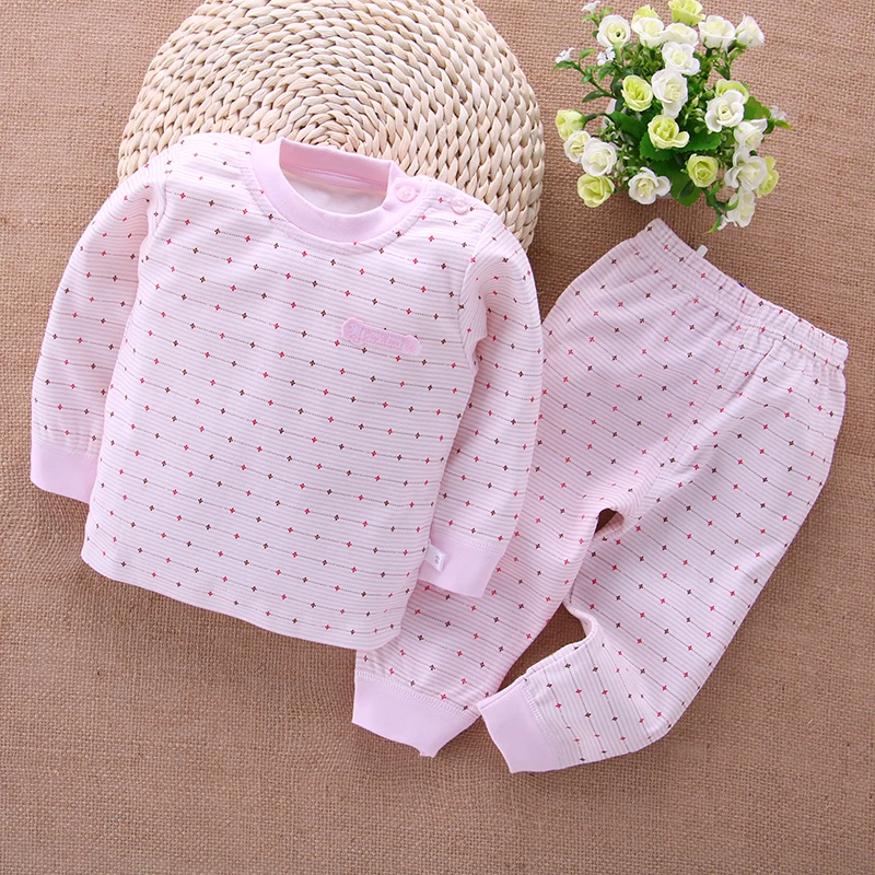 Комплект одежды для малышей пижамы маленьких мальчиков и девочек Детские