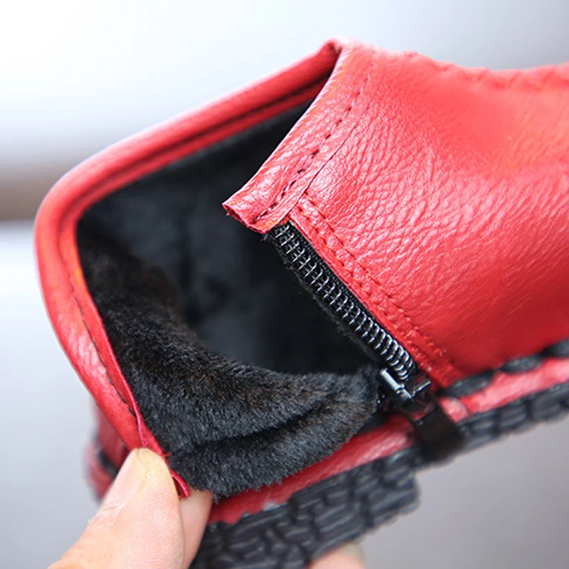 Girls Boots Autumn Winter Children Boys Fashion Warm Baby Shoes Sneakers Waterproof Kids Leather | Детская одежда и обувь