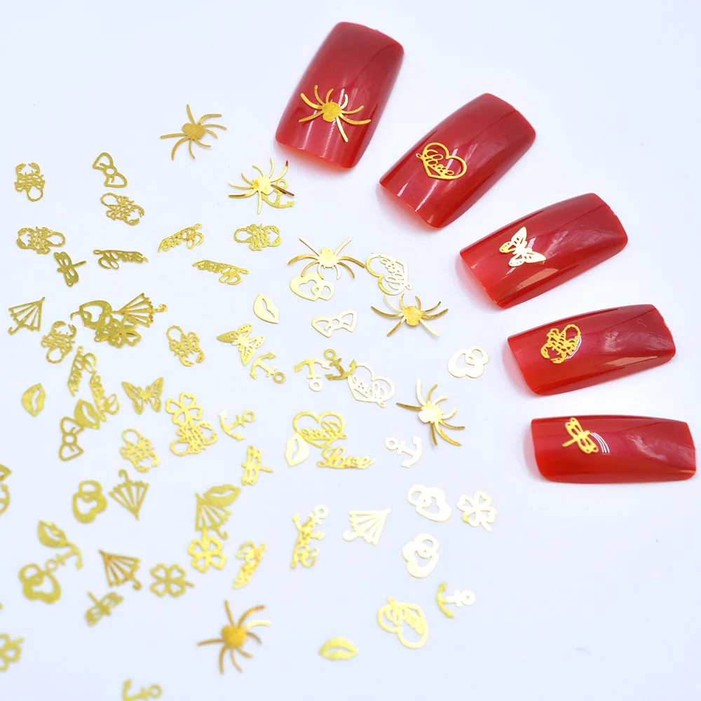 1 коробка золотые серебряные металлические ломтики Смешанное колесо шестерни