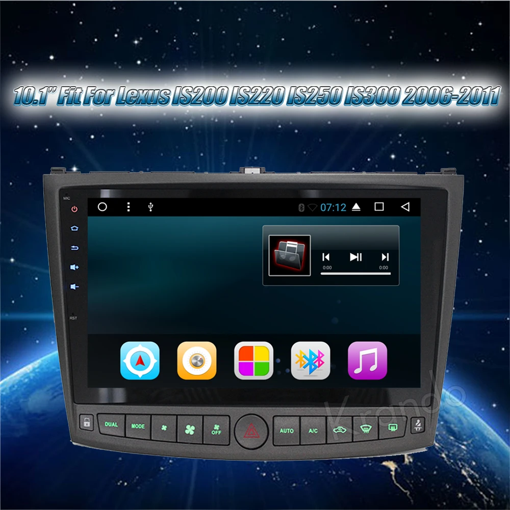 Krando Android 8,1 10," Полный сенсорный автомобильный Радио gps для lexus is250 2006-2011 Навигация wi-fi-мультимедиа playstore 2G ram