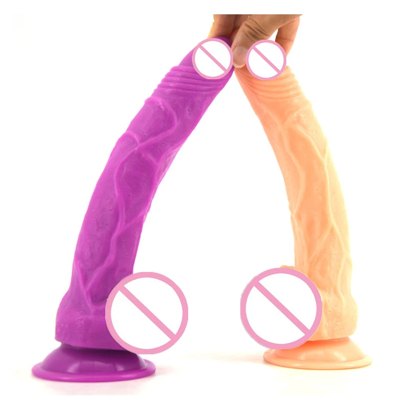 10 &quotKing Size Soft Ребристые Длинный Реалистичная Огромный Фаллоимитатор С Присоской