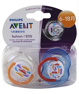 Avent пустышки без BPA Avent Ортодонтическая пустышка Avent Freeflow силиконовые пустышки 6-18 месяцев 2/упаковка - Цвет: Темно-синий