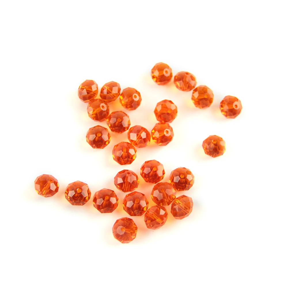 

700pcs Orange Red Color 10mm/12mm Crystal Rondelle Beads Glass Beads Loose Spacer Beads DIY Jewelry Round Glass Beads New