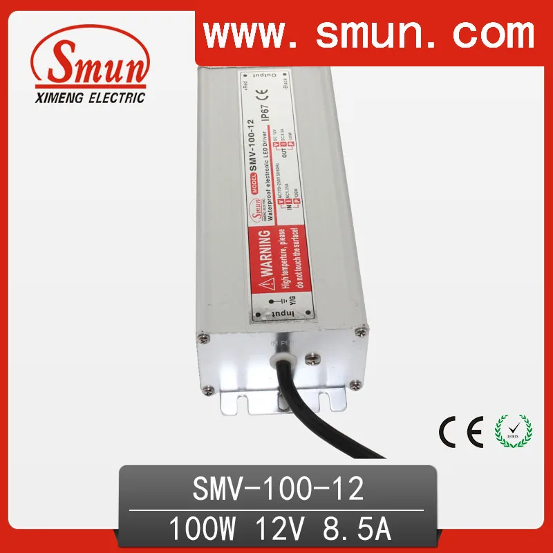 100 Вт 12В 8А водонепроницаемый IP67 Светодиодный драйвер импульсный источник