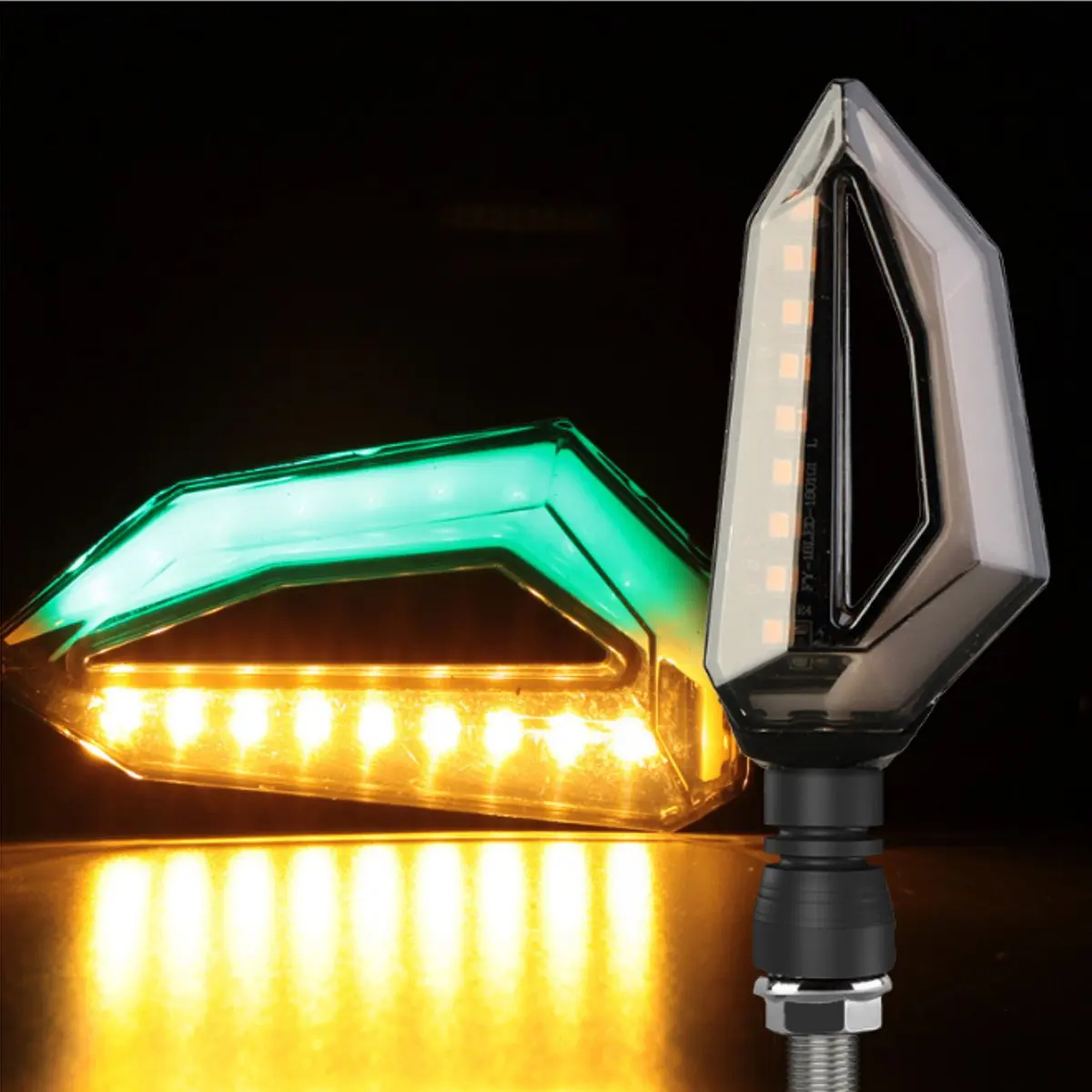 Cyan Пара 10 Вт DC12V указатели поворота мигалки светильник 9LED дневной ходовой светильник для универсального мотоцикла прицепа автомобиля - Испускаемый цвет: Cyan