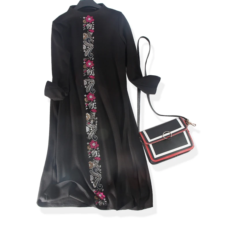 Длинное платье новое зимнее ТРАПЕЦИЕВИДНОЕ ПЛАТЬЕ С Длинным Рукавом и