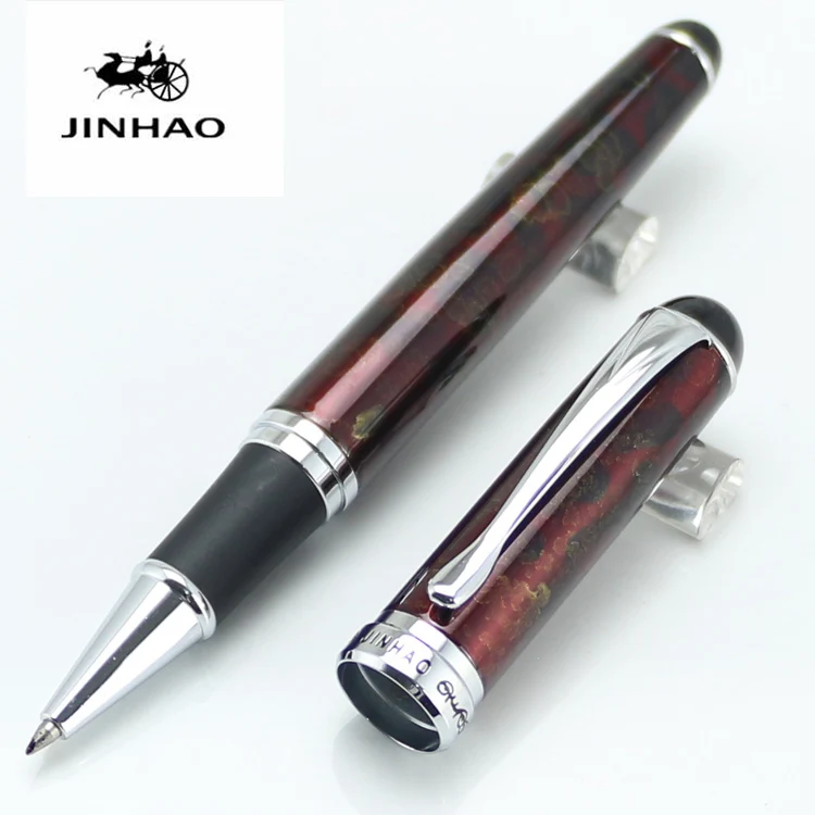 JINHAO 750 уникальная темно красная Золотая отделка 15 цветов шариковая ручка