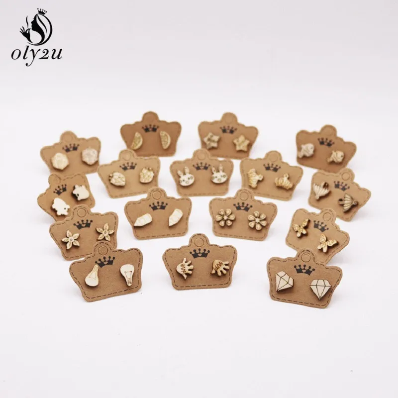 Oly2u корейские модные ювелирные изделия Мультяшные фигурки деревянные