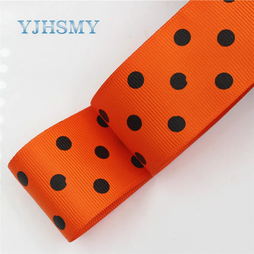 YJHSMY 1762225 38 мм 10 ярдов ленты в горошек термопечать grosgrain Свадебные аксессуары DIY