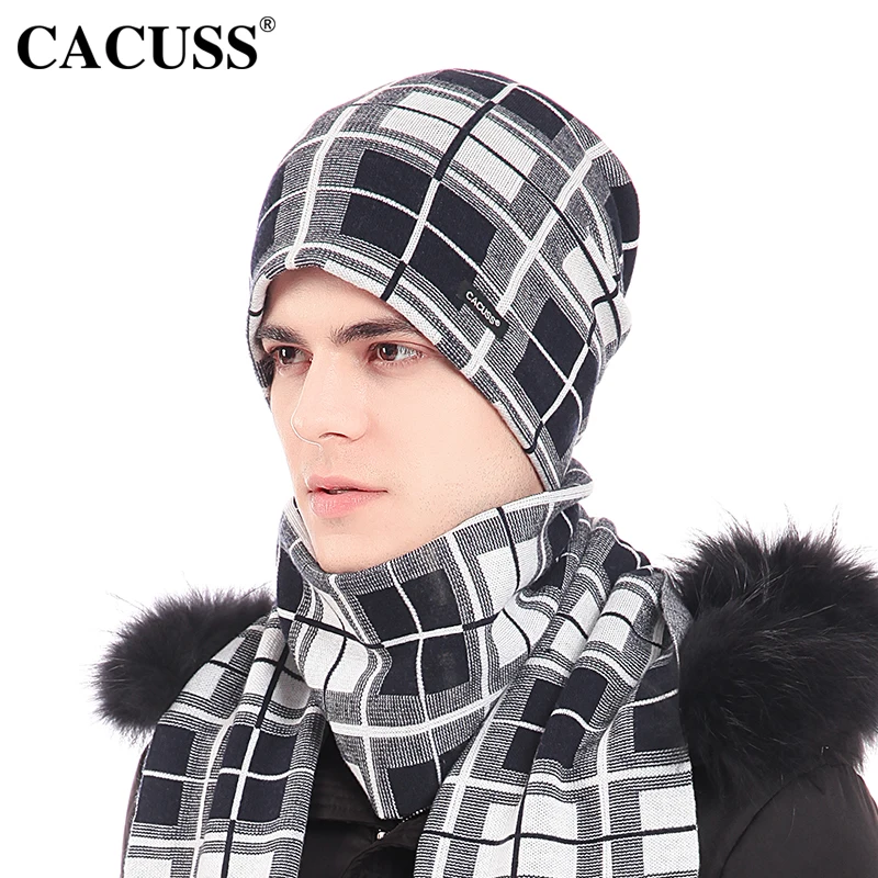 Cacuss Англия плед шапочка Для мужчин два Цвет вязать шерстяные шапки для Бизнес