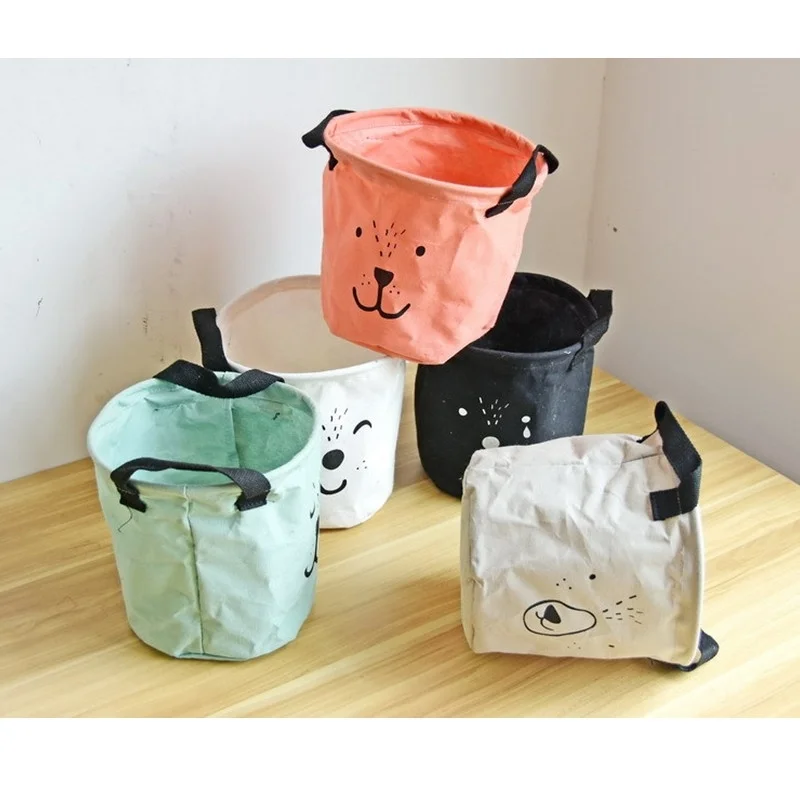 ROSEHOME мультяшный органайзер для офиса складное ведро хранения животных лица