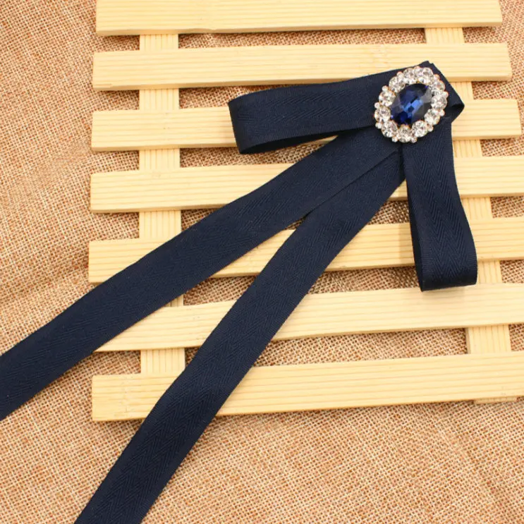 Ribbon Bowtie Элегантный галстук-бабочка для мужчин и женщин на свадьбу, вечеринку, банкет, воротник-рубашка, британский сплав, стразы, жемчуг, бисер, косплей, Униформа, лента, галстук-бабочка - Цвет: Ribbon Bowtie