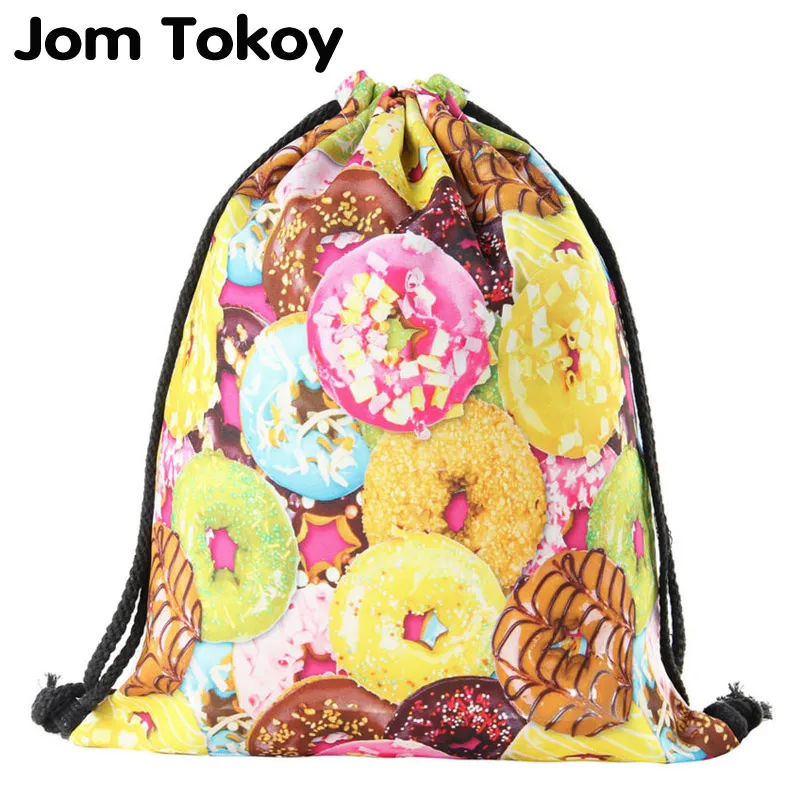 Сумки Jomtokoy на шнурке с 3D принтом милые школьные сумки для девочек 27039|backpack donut|girls