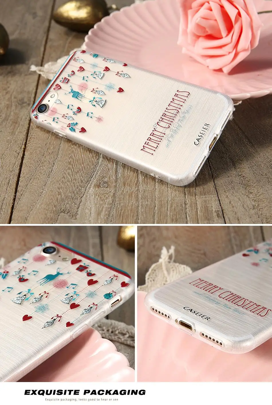 Caseier зимний силиконовый чехол для iPhone 5 5S SE роскошный Снежный серия чехол-крышка с узорами для iPhone X 6 6s 7 8 Plus ультратонкий Capinhas