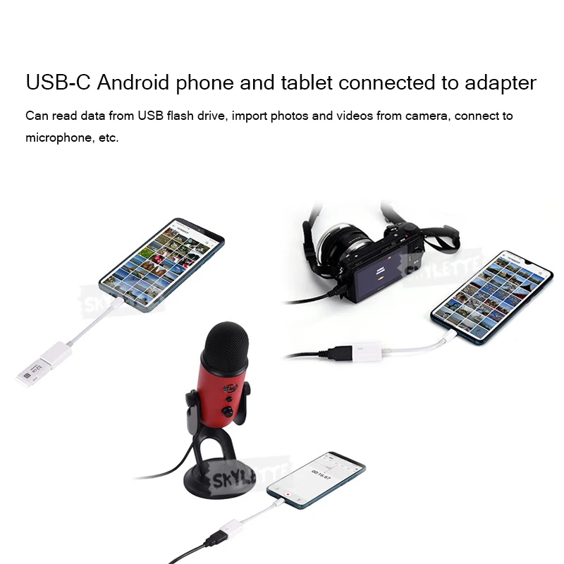OTG USB C разъем SLR адаптер для камеры флэш накопитель конвертер Type Xiaomi 9 Huawei P30 iPad Pro
