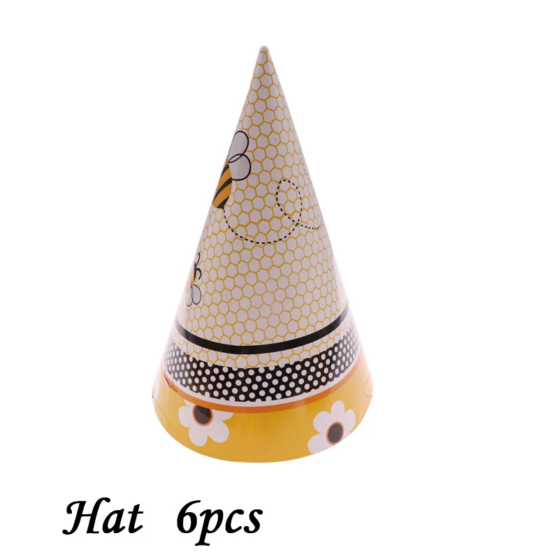 Hat6pcs 10 шт./лот тарелки пчела тема одноразовые С Днем Рождения Свадьба Рождество для ребенка душ украшения на Рамадан вечерние принадлежности - Цвет: Hat6pcs