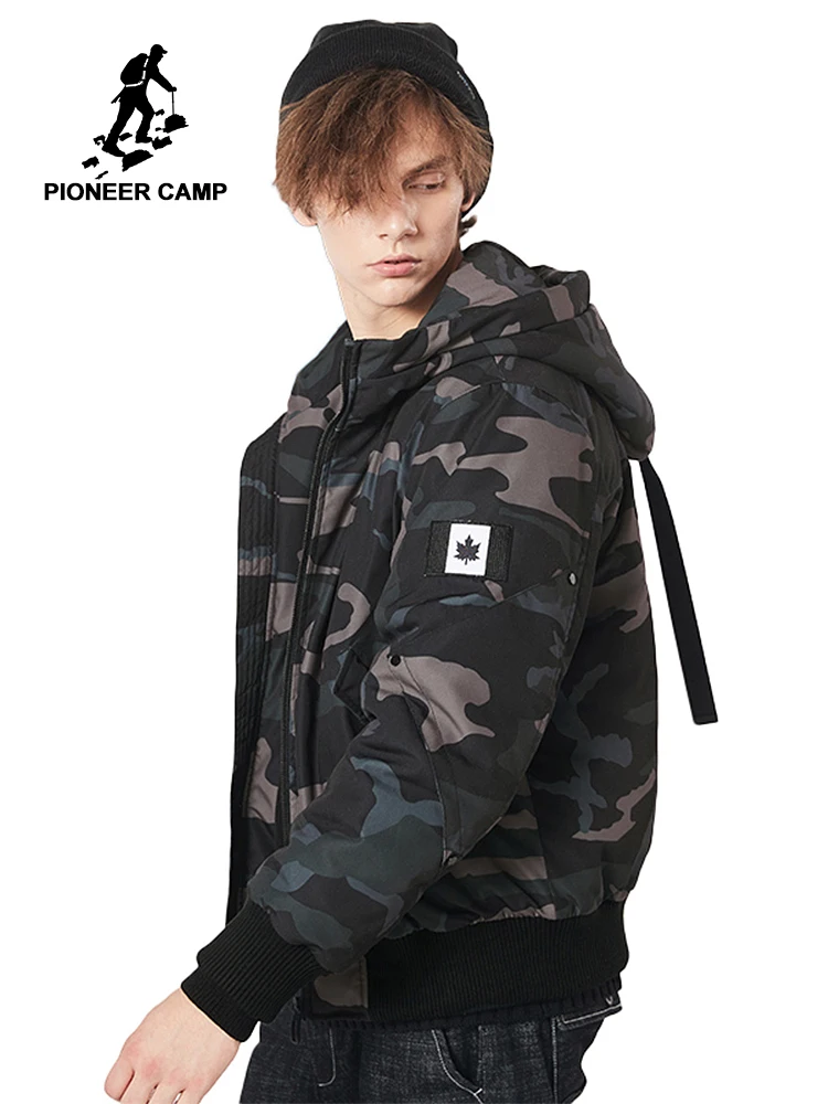 Мужская камуфляжная куртка Pioneer camp теплая зимняя с капюшоном AMF801340|Мужские парки|