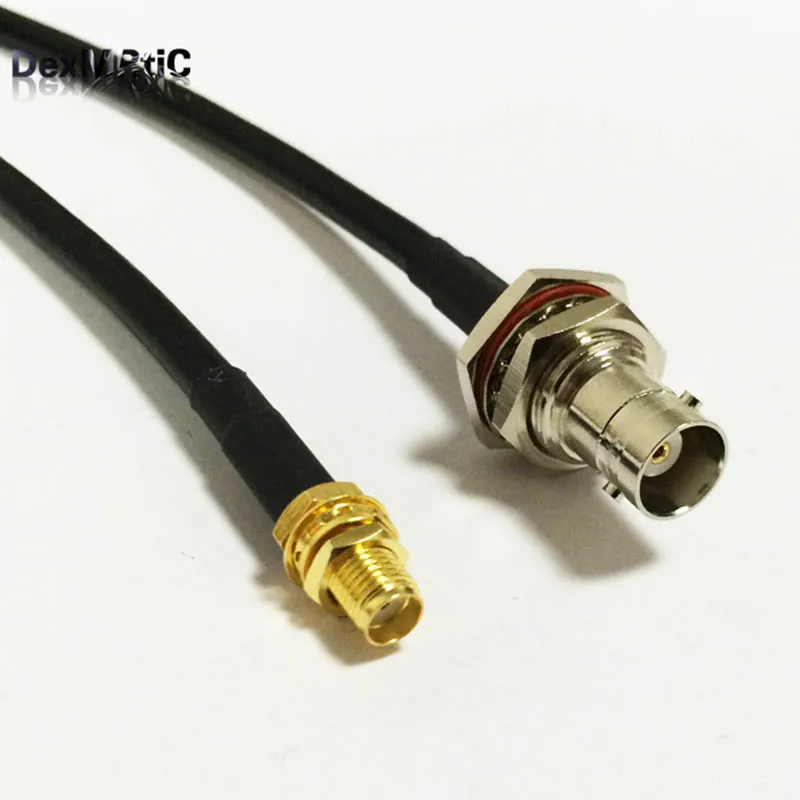 SMA гнездо Гайка BNC переборка косичка кабель адаптер RG58 50 см/100 см Оптовая продажа
