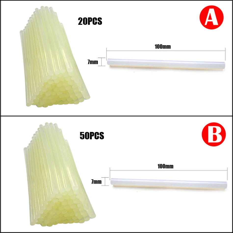 20 и 50 шт./лот 7 мм * 100 прозрачные клеевые палочки для горячего расплава клеевой