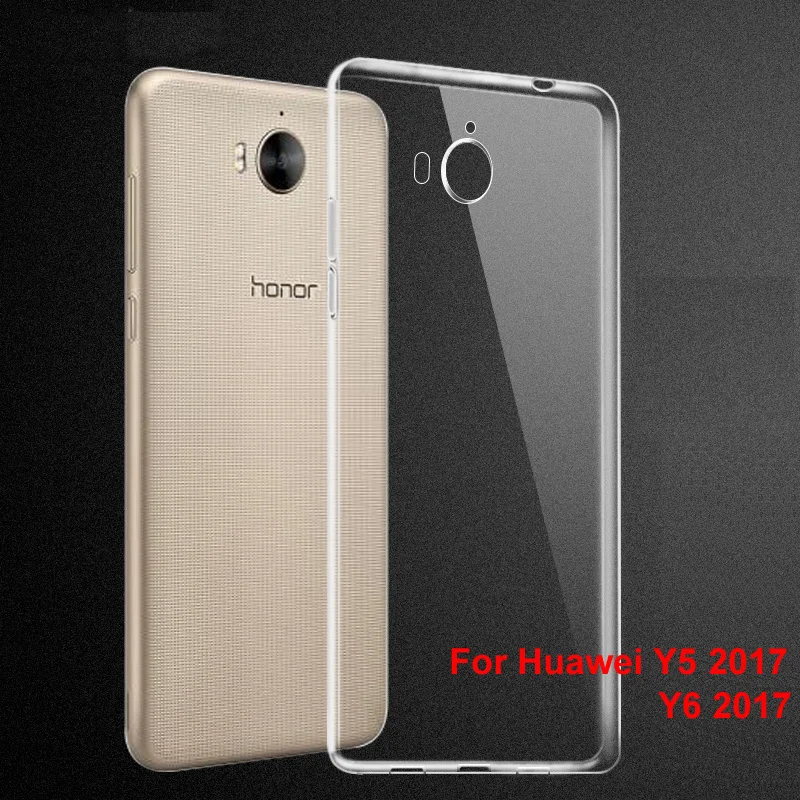 Чехол для Huawei Y6 2017 прозрачный ультратонкий Силиконовый противоударный ТПУ чехол