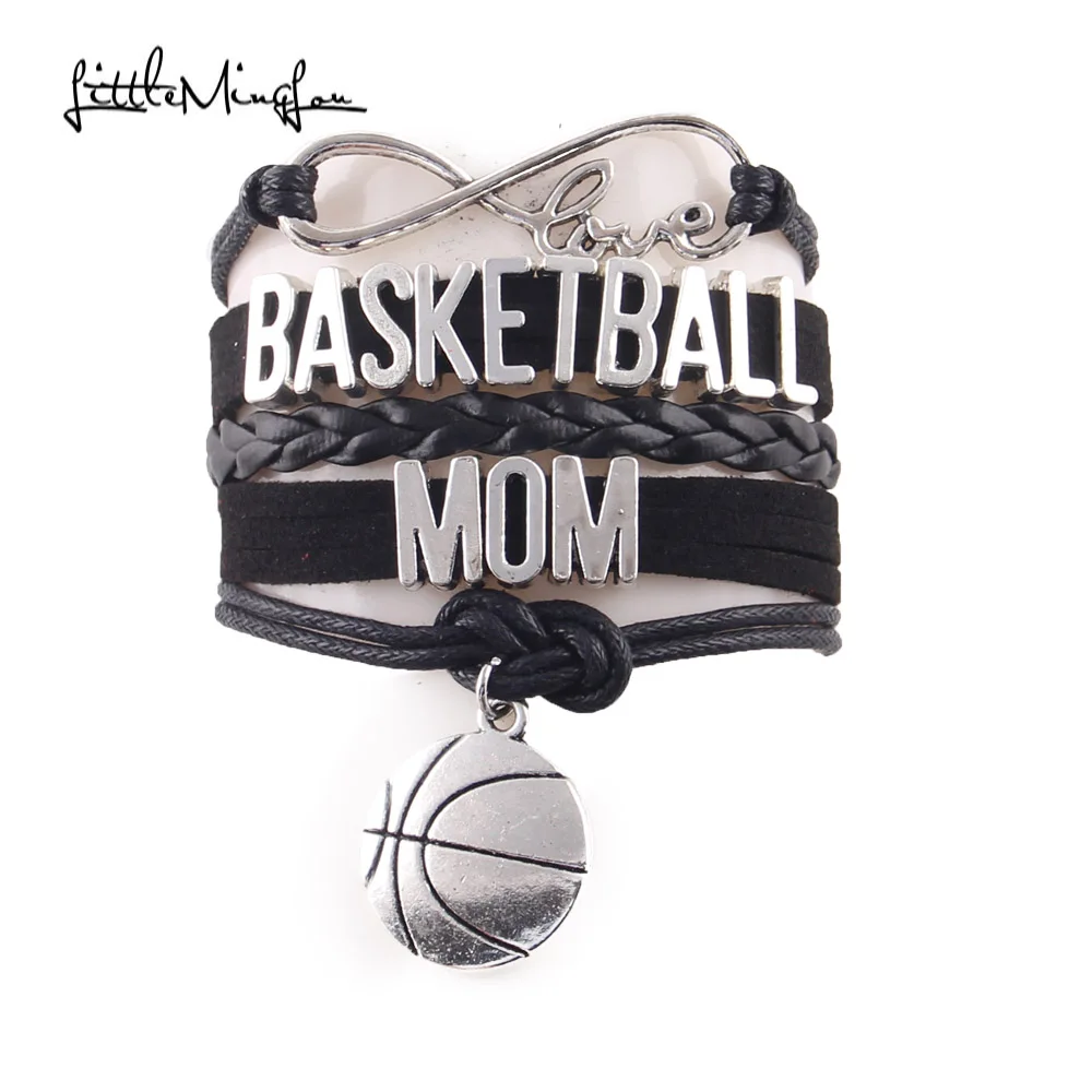 Женский кожаный браслет Infinity Love в виде баскетбольной мамы|leather wrap bracelet|wrap braceletmom