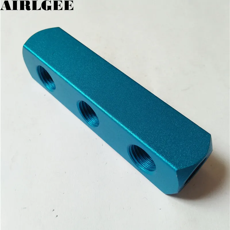 Teal Blue Air пневматический 1/4 &quotPT Thread 3-сторонний 6-портовый коллекторный сплиттер |