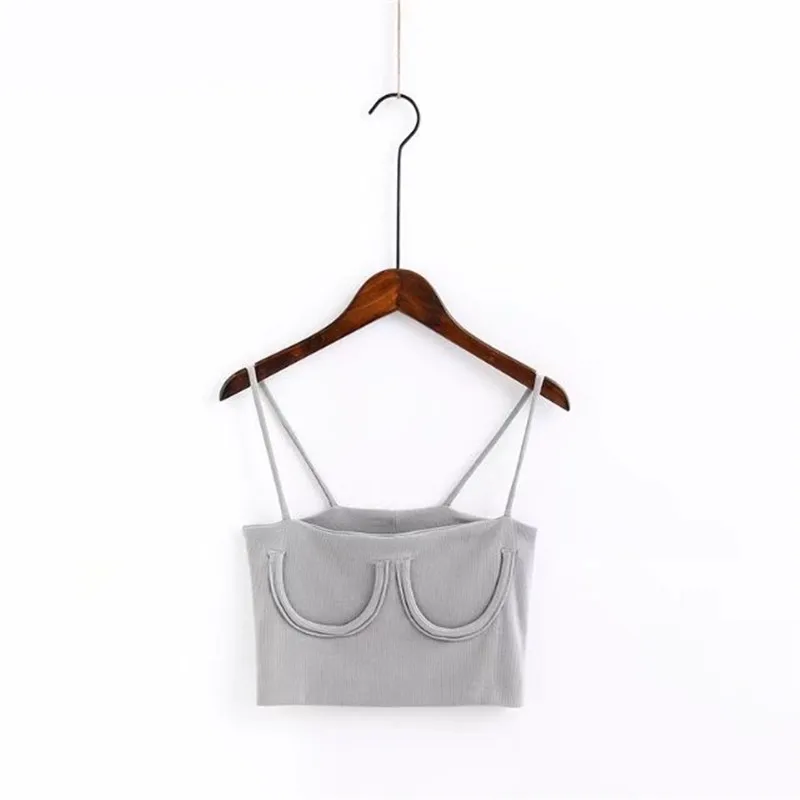 2019 Summer Sexy Camis Women Solid Spaghetti Strap Sleeveless Strapless Short Crop Tops Club Vest Female | Женская одежда