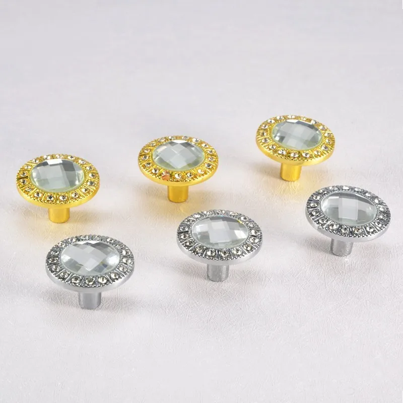30mm Diamond Shape Cabinet Knobs And Handles For Furniture Crystal Glass Gold Kitchen Cupboard Door Closet Drawer Pulls | Обустройство