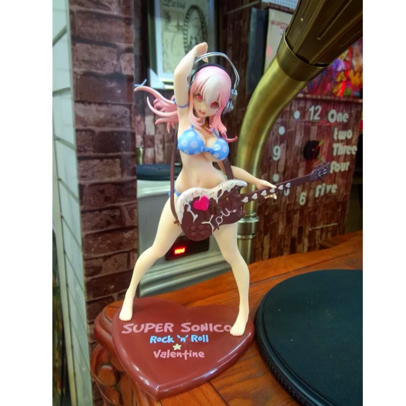 20 см SONICO Аниме Фигурка Супер фигурка Валентина шоколадная гитара купальник