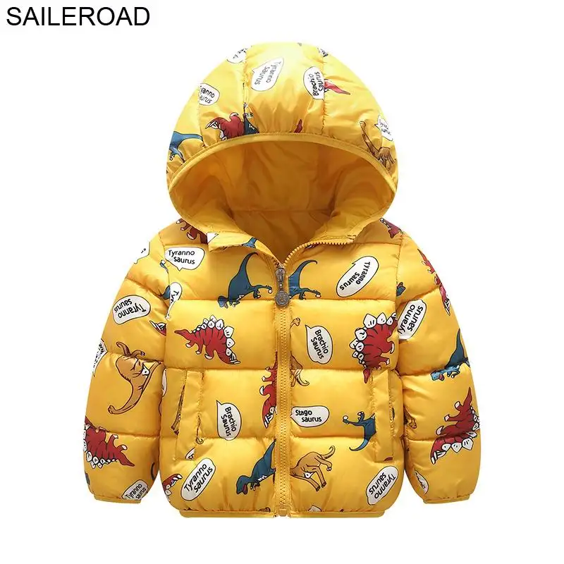 16006A 6 same photo SAILEROAD Динозавр Pattern Зимний Мальчик Куртка 2-7age Мальчики Парка Теплые Детские Пальто Пух Хлопка Мультфильм Животных Детская Одежда - Цвет: 16006A 6 same photo