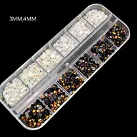 2mm3mm black white ab rhinestones 3d nails accessoires charms acrylic glitters diy crystal nail art decorations nrh039