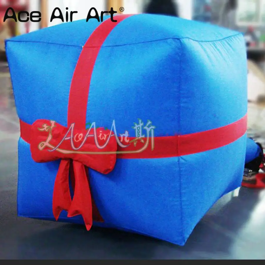 

3*3 meters wide/tall blue Christmas gift box inflatable Christmas gift for holiday decorations