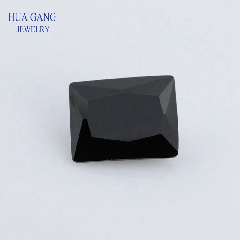 

5A Black Rectangle Shape Cut CZ Stone Synthetic Gems Cubic Zirconia For Jewelry Size 2x4~15x20mm Free Shipping