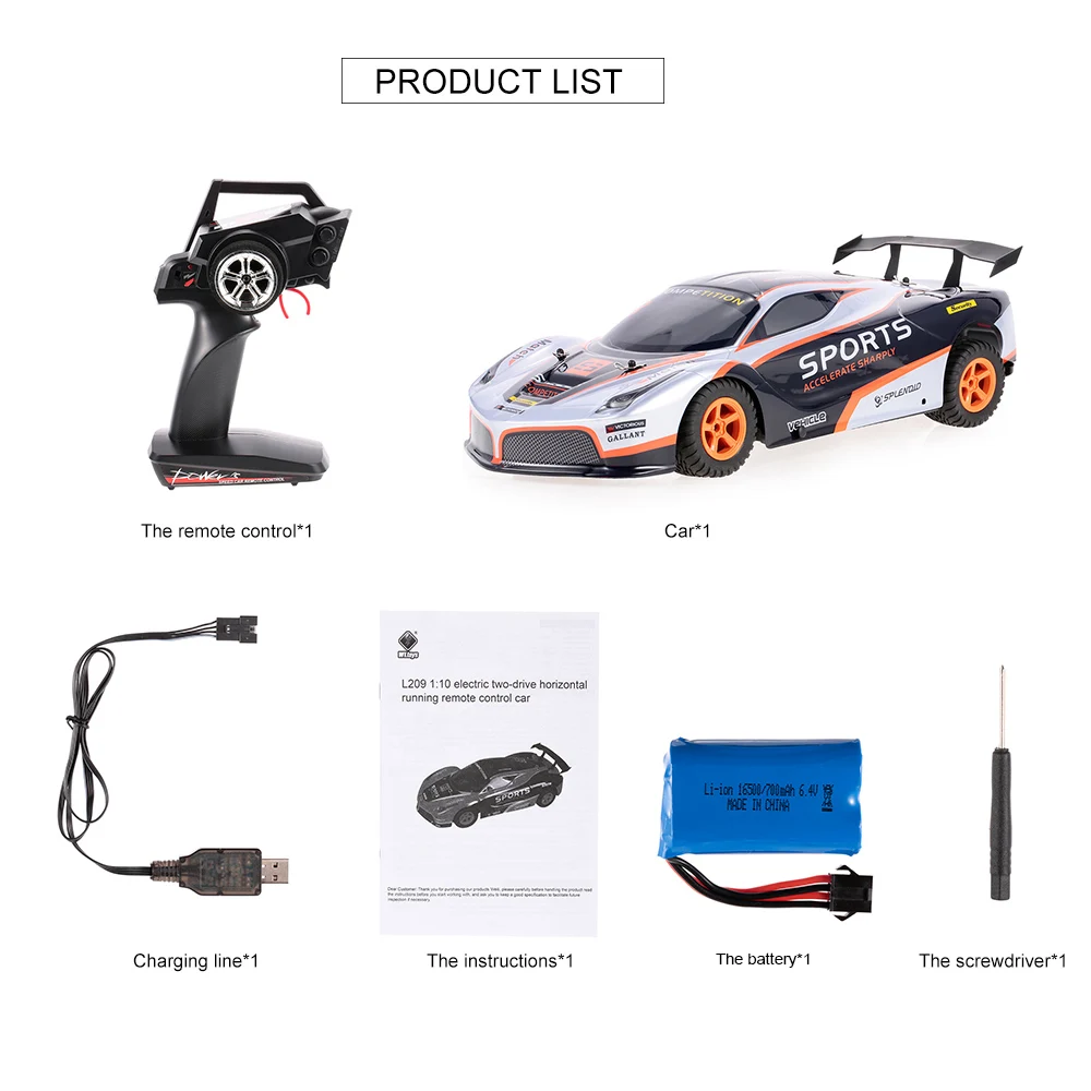 Wltoys L209 1/10 2 4G 2WD 35 км/ч матовый гоночный Радиоуправляемый автомобиль на плоской